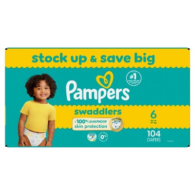 Image of Pampers Swaddlers Soft Sensitive Skin Baby Diapers - Sie 6 - 104ct