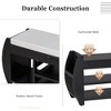 PAGED Modern Shoe Storage Bench with Lift-Top Hidden Compartment, Open Shelving Ottoman with Storage, Retro Shoe Bench with Cushion and Curved Side - 4 of 4