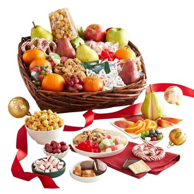 GreatFoods Deluxe Holiday Gathering Fruits and Sweets Basket