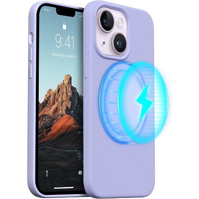 Entronix Case Magnetic Compatible Silicone Case Designed for Apple iPhone 14, iPhone 13 Liquid Case, Shockproof with Wireless Charging Built