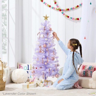 4ft Peacock Blue Prelit Spruce Christmas Tree with LED Lights