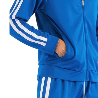 Slickblue Men's Two Stripe Track Jacket, Sporty Athletic Outerwear for Workout, Training & Travel, Colors Options, S-3XL