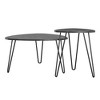 Kumasinova Nesting Coffee Table Set,Space Saving Center Table with Marble Pattern,Side Table with Hairpin Legs,Round Coffee Tables for Living Room - 2 of 4