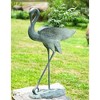 SPI Home Crane Planter Holder – 30" H Bronze Metal Garden Sculpture with Built-In Pot Stand - 2 of 3