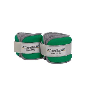 THERABAND Ankle Weights, 1.5 lbs Each, Green, Set of 2, Cardio, Strengthening - 1 of 4