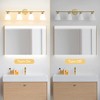 POWLIG 33.86-in 4-Light Gold Bathroom Vanity Light Fixture with Opal Frosted Glass Shade - 4 of 4