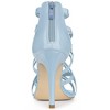 Allegra K Women's Open Toe Back Zip Strappy Stiletto Heel Lace-Up Sandals - 3 of 4