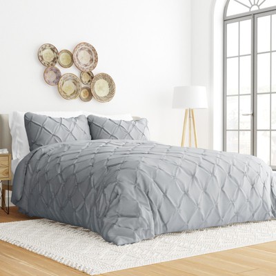 Pinch Pleat Textured 3 Piece Duvet Cover Set, Pintuck Design, Ultra Soft,  Easy Care - Becky Cameron : Target