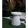 Okak 18.1"H Modern Sturdy Faux Terrazzo Outdoor Side Table, Plant Table Decorative Garden End Tables for Indoor Outdoor, Patio Accent Table, Beige - 3 of 4