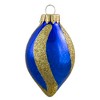 Northlight 2-Finish Glitter Swirls Glass Christmas Finial Ornaments - 2" - Multicolor - 9ct - 3 of 4