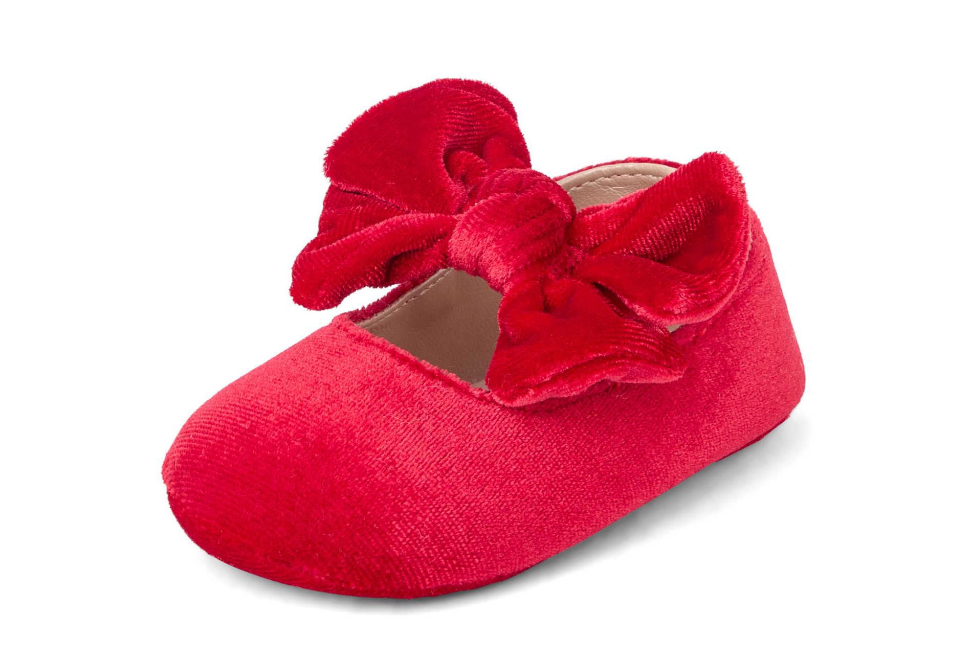 The Children's Place Baby Girls Bow Velvet Ballet Flats