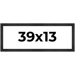 PosterPalooza | 39x13 Wide Barnwood Picture Frame, UV Acrylic, 6 Finishes - Grey, Brown, White, and Black - 1 of 4