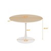 Round Dining Table with Printed Wood Grain Table Top,Metal Base Pedestal Kitchen Table for 4-6 Person for Kitchen Small Space-Maison Boucle - 4 of 4