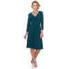 Rekucci Women's Slimming 3/4 Sleeve Fit and Flare Crossover Tummy Control Dress - 4 of 4