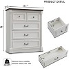 SinCiDo 5 Drawers Dresser for Bedroom, Farmhouse 46" Tall Dressers w/Roman Column - 4 of 4