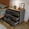FUFU&GAGA Modern 3 - Drawer Wooden Nightstand -Storage Organizer for Bedroom & More - 2 of 4