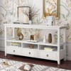 FCH 4 Layers 3 Drawers 3 Compartments Density Board 146.8*35.6*76.2cm White Entrance Table - 3 of 4