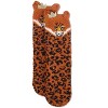 Memoi Women's Leopard Embellished Plush Crews Brown One Size - 3 of 4