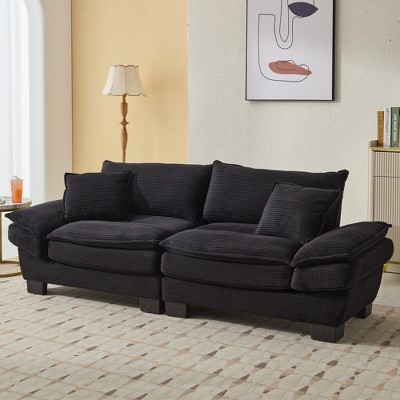 SKRAN Loveseat Sofa with Pillows Upholstered,Corduroy Sleeper Couch Deep Seat for Bedroom,Living Room,Apartment,Office,Dorm