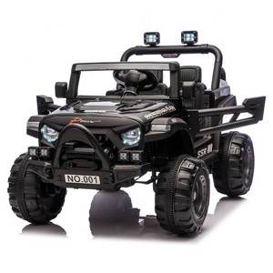 Jojoka 12V Kids Ride-On Truck Car, Battery Powered Vehicles with Remote, Bluetooth Music, LED Lights, Spring Suspension - 1 of 2