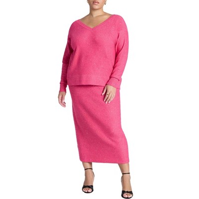 ELOQUII Women's Plus Size Sequin Sweater Skirt