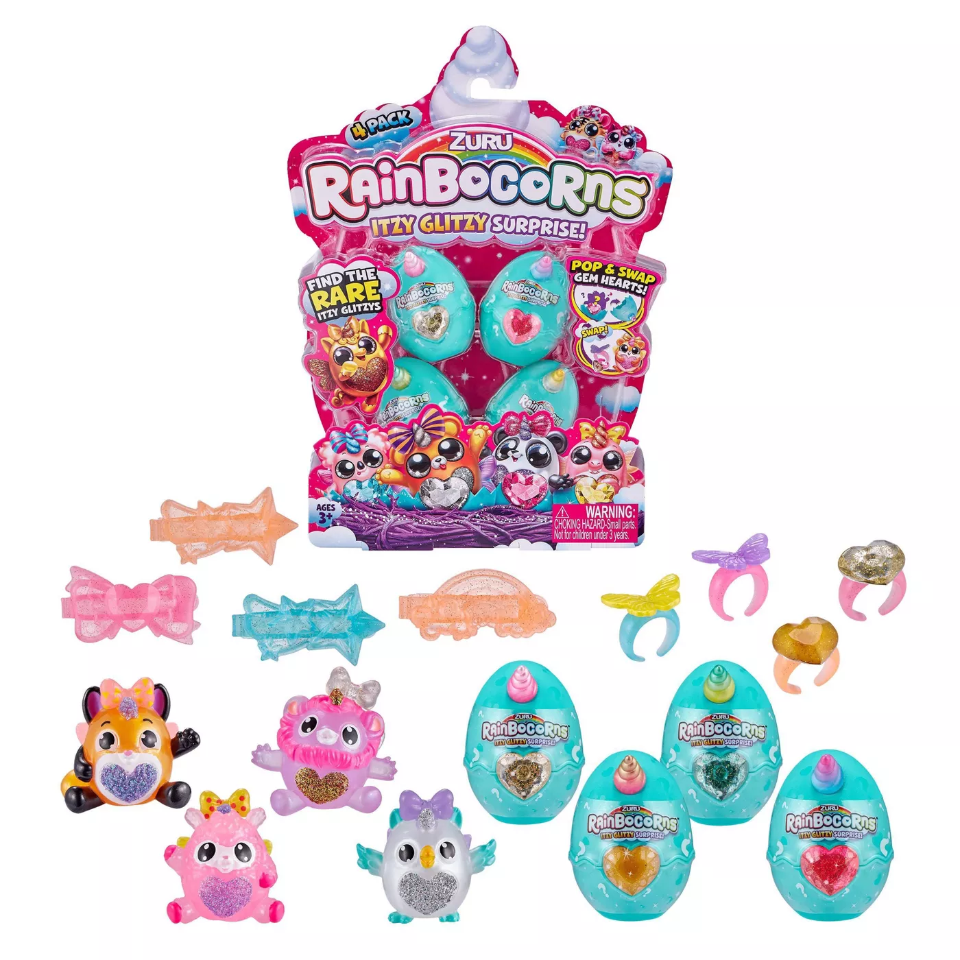 Rainbocorns Itzy Glitzy 4 pack - image 2 of 11