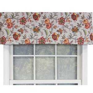 RLF Home Island Gem Tailored 100% Cotton with Fully Lined 3" Rod Pocket Valnance for Windows 50" x 14" Silver - 1 of 4