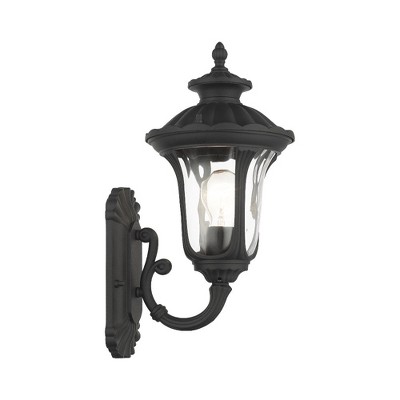 Bronze Traditional Outdoor Wall Lantern with Clear Water Glass