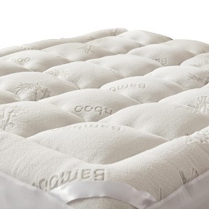 Aoibox Queen Mattress Topper Viscose from Bamboo Thick Pillow Top Soft Breathable Pad for Back Pain Relief 80x60x18 - 1 of 4