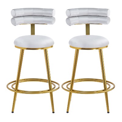 NicBex Dining Chairs Set of 2 Upholstered Chair Counter Stools with iron Frame Soft Back Footrest for dining room