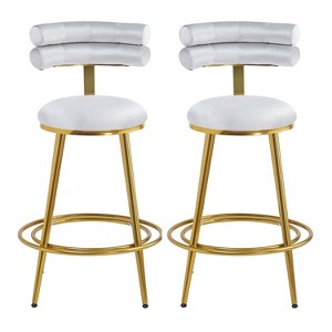 NicBex Dining Chairs Set of 2 Upholstered Chair Counter Stools with iron Frame Soft Back Footrest for dining room - 1 of 4