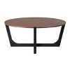 44 Inch Round Acacia Wood Coffee Table with Sculptural Wood Base, Modern Living Room Centerpiece with Wide Surface-Maison Boucle - 4 of 4