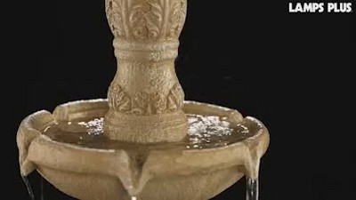 Domanico Tan Resin 57" 3-Tier Traditional Outdoor Water Fountain