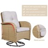 Gymojoy Outdoor Patio Wicker Swivel Chair Glider Chair Table with Removable Cushions - 3 of 4