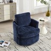 31.5'' Swivel Chenille Accent Chair with Metal Base, Modern Comfy Lounge Barrel Chair for Living Room Bedroom-3irtyhousy - 2 of 4