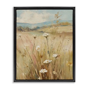 Stupell Industries Natural Lush Hillside Blooms Floating Frame