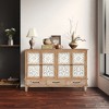 59" Vintage Sideboard Buffet Cabinet with Storage,French Country Sideboard with Carved Doors,Farmhouse Accent Cabinet - 3 of 4