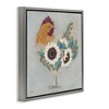 Stupell Industries Rooster with Layered Floral Blossoms Floating Frame Canvas Art, Gray, 18" x 18" - 2 of 4