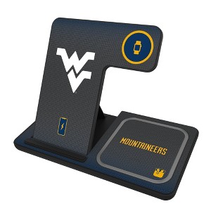 Keyscaper West Virginia University Mountaineers Linen 15-Watt 3 in 1 Charging Station - 1 of 4