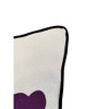 12"x12" 'Love is Love Hearts' Embroidered Pride Square Throw Pillow Rainbow/Cream - Edie@Home: Faux Linen, Velvet Back - 3 of 4