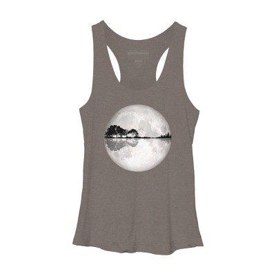 Women's Design By Humans Moonlight Nature Guitar II By Maryedenoa Racerback Tank Top