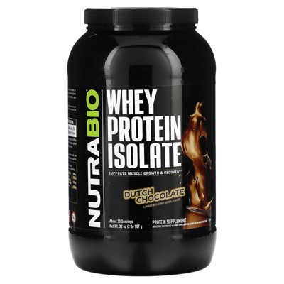 NutraBio Whey Protein Isolate, Dutch Chocolate, 2 lb (907 g)