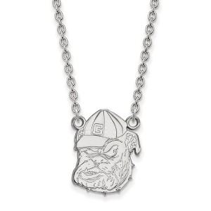Black Bow Jewelry 14k White Gold Georgia Bulldogs NCAA Necklace 18 Inch - 1 of 4