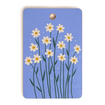 Angela Minca Simple Daisies Perwinkle Cutting Board - Rectangle