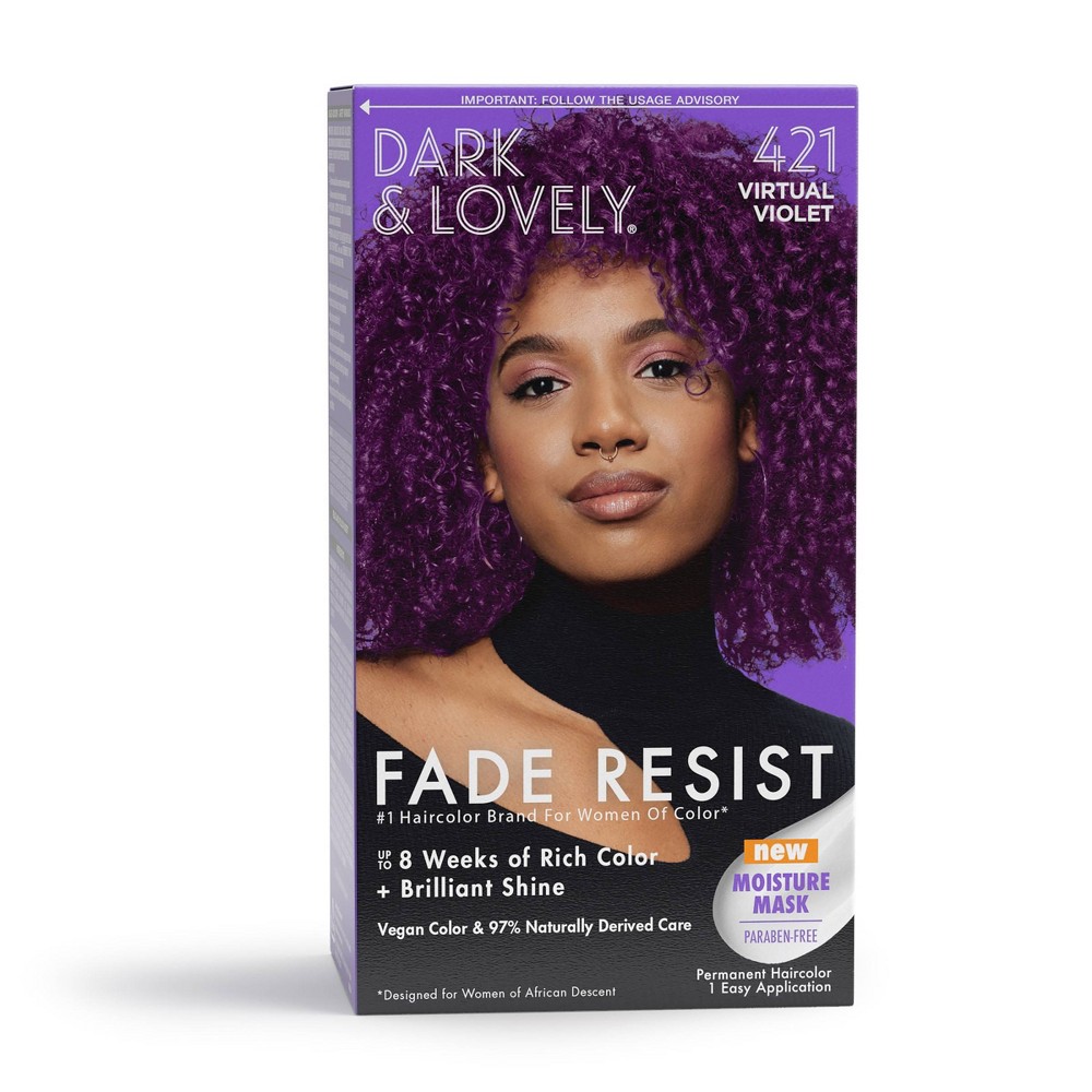 Photos - Hair Dye Dark and Lovely Fade Resist Rich Conditioning Hair Color - 421 Viral Viole