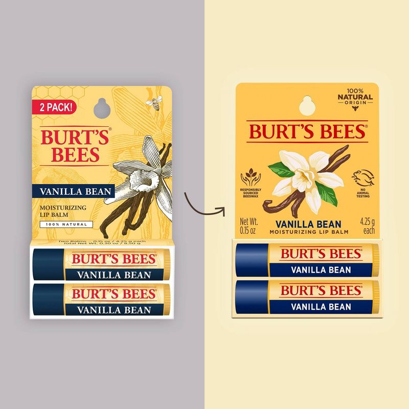Burt&#39;s Bees Lip Balm - Vanilla Bean - 2pk/0.30oz, 4 of 13