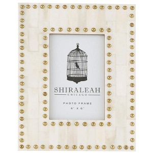 Shiraleah 4×6 Ivory Studded Picture Frame - 1 of 2