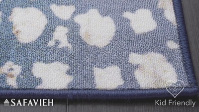 Vintage Charm Easy-Care Synthetic 79'' Square Rug in Navy/Beige