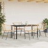 vidaXL 5 Piece Patio Dining Set Brown Poly Rattan Glass - 63" x 31.5" x 29.1" - 3 of 4