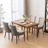 Mid-Century Modern Upholstered Dining Chairs Set of 2 with Patterned Fabric,Bronze Nailhead and Solid Wood Legs for Dining Room-Baofuwish - 3 of 4